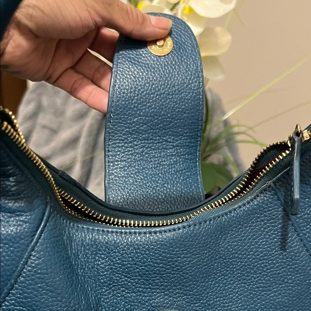 Jack French London Chic Teal Leather Hobo Bag EUC Retail $189